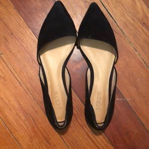 J. Crew d’Orsay Black Suede Flats